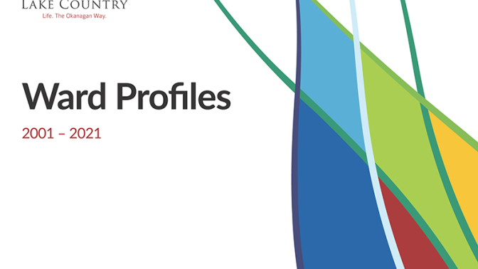 Lake Country Ward Profiles cover page for 2001 to 2021 with colorful abstract lines.