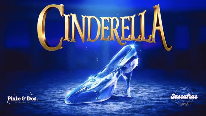 single glass slipper sparkling on a blue background