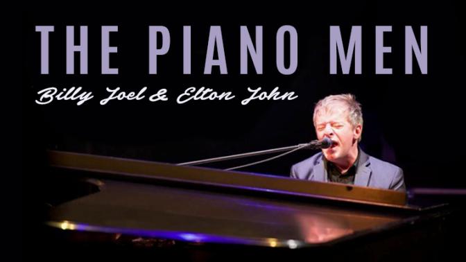 Pianist seated at piano playing and singing