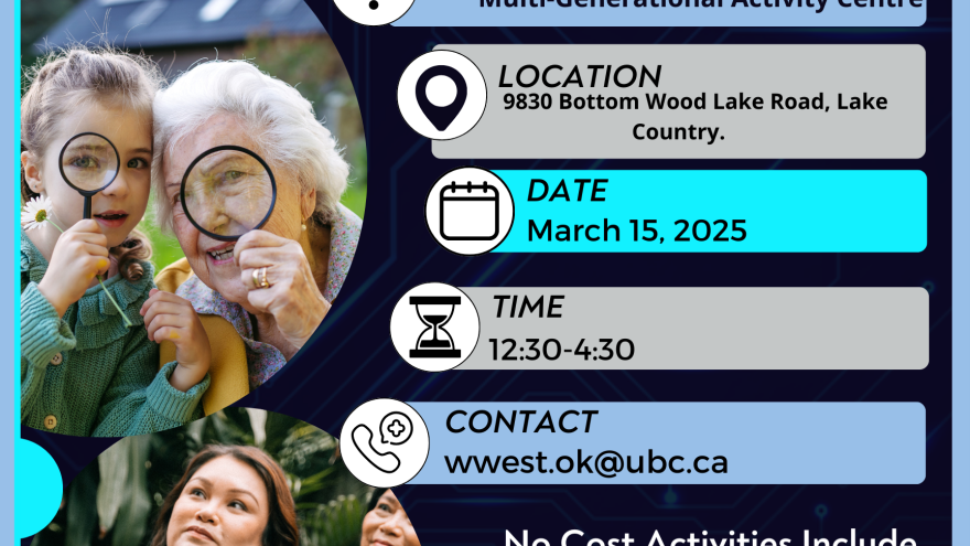 poster showing seniors and children learning together