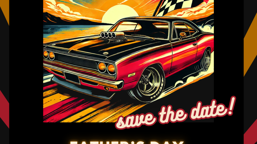 poster for June 15 Father's Day car show in Oyama