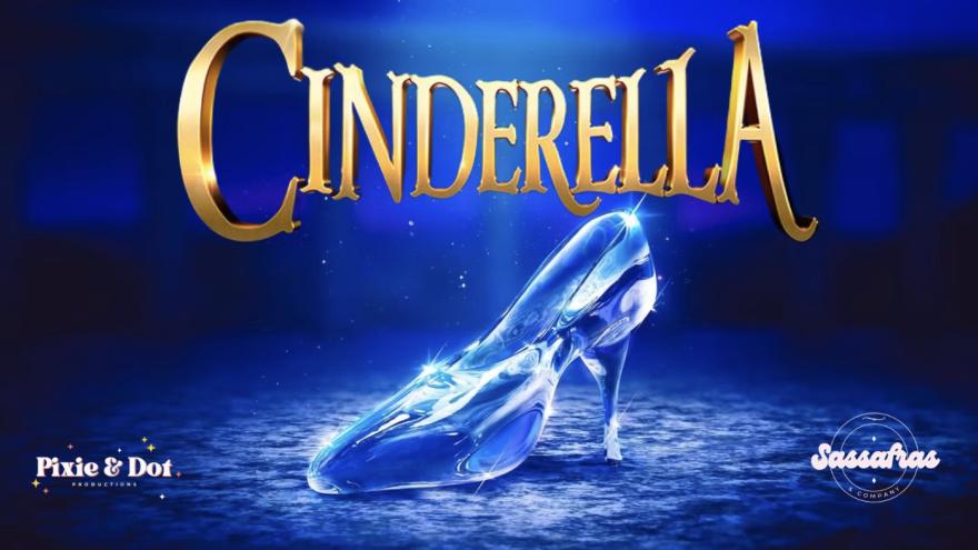 single glass slipper sparkling on a blue background