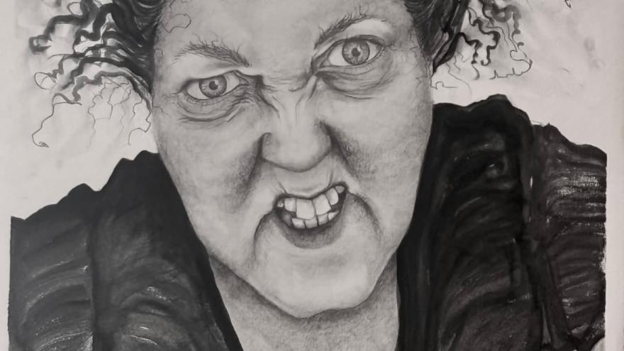 art image of stressed person