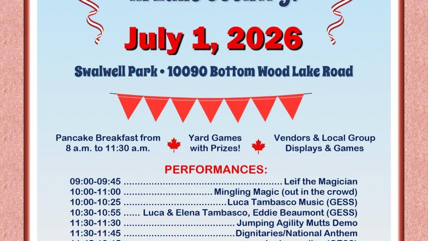 Canada Day poster schedule for 2026