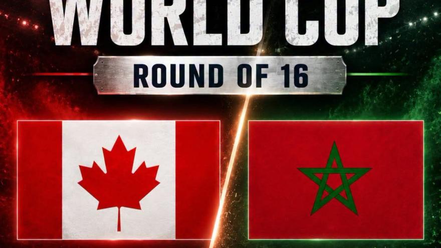 Canada and Morocco flag for July 4 2026 World Cup match poster