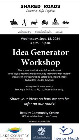 invitation to workshop on sharing roads safely September 18
