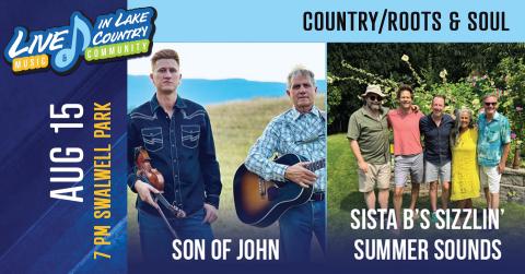 Sista B's Sizzling Summer Sounds and Son of John perform Aug 15