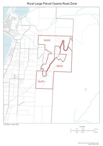 map of area of Oyama Road rural large parcel