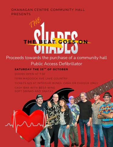 The Shades play at Okanagan Centre Hall October 25