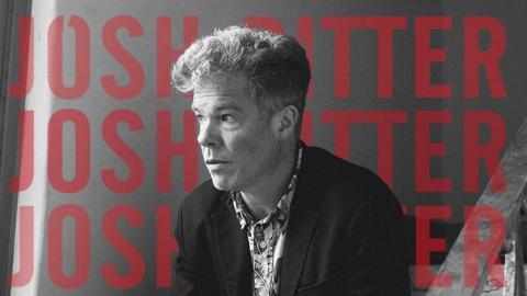 black and white side profile portrait of musician Josh Ritter