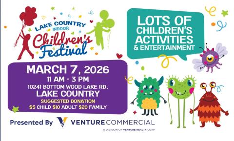 Lake Country Indoor Children's Festival poster for March 7 event