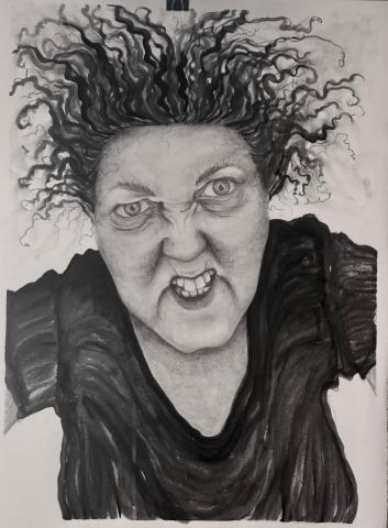 art image of stressed person