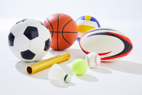 Variety of sports equipment