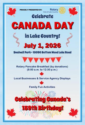 Canada Day 2026 at Swalwell Park event poster