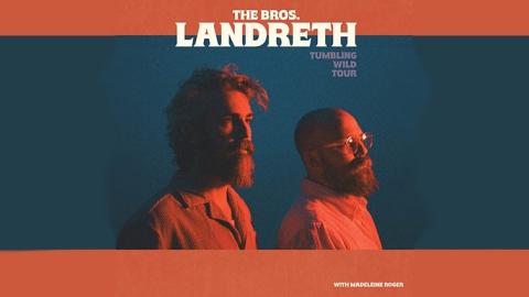 moody orange and blue portrait of hte Bros Landreth looking into the distance, taken as side profiles