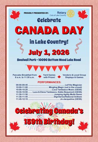Canada Day poster schedule for 2026