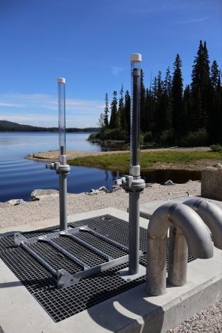 Photo of the new Beaver Lake Dam water infrastructure.