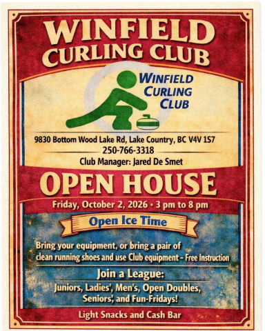Curling Club Open House event poster