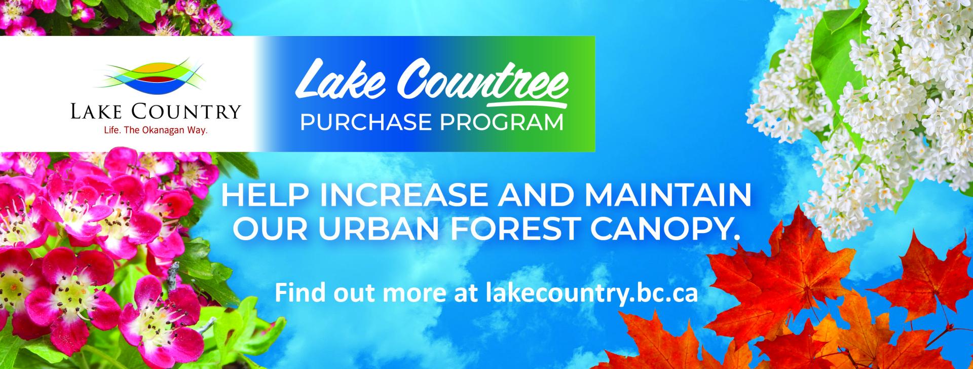 Lake Country is offering tree purchases banner