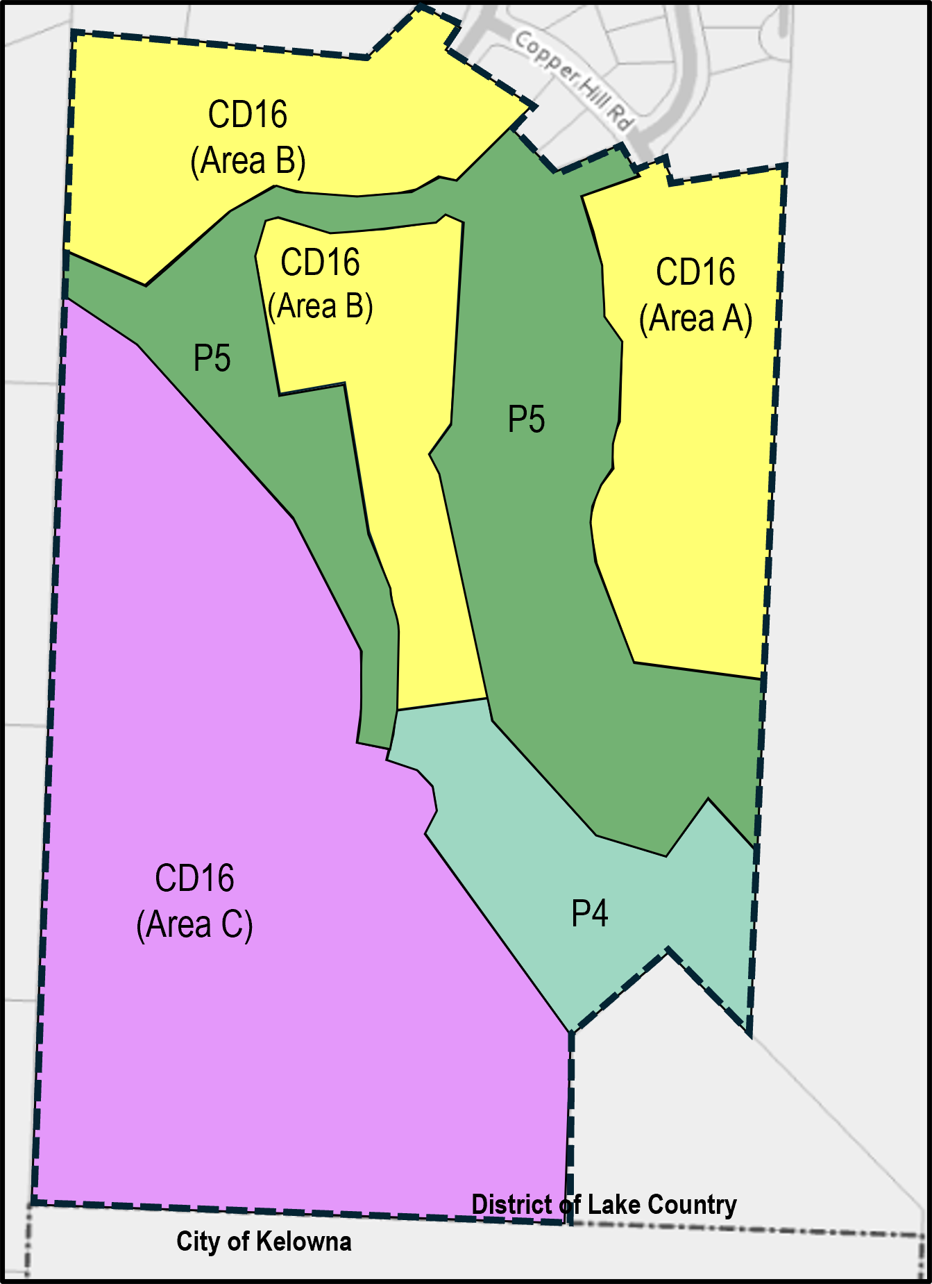 Zoning Amendment Bylaw map for Copper Hill