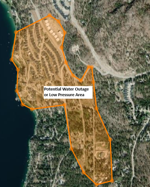map of Lakestone neighbourhood water outage area