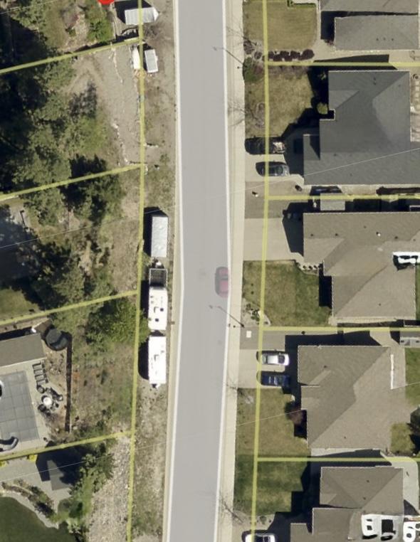 map example showing trailers parked on road right-of-way