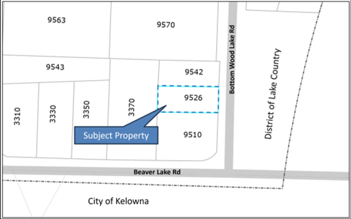 map of 9526 Bottom Wood Lake Road