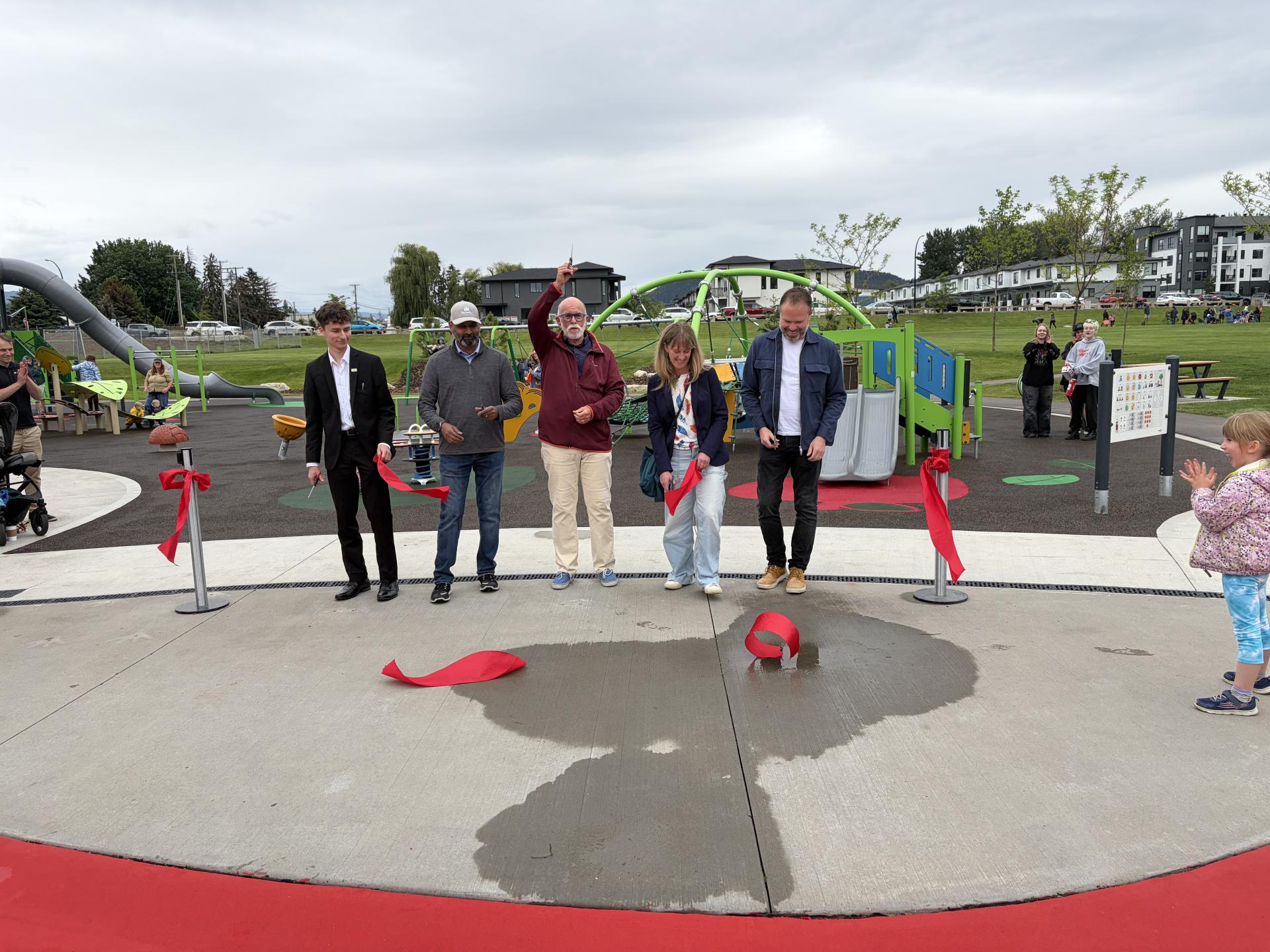 Mayor and council cut the red ribbon to celebrate park upgrades