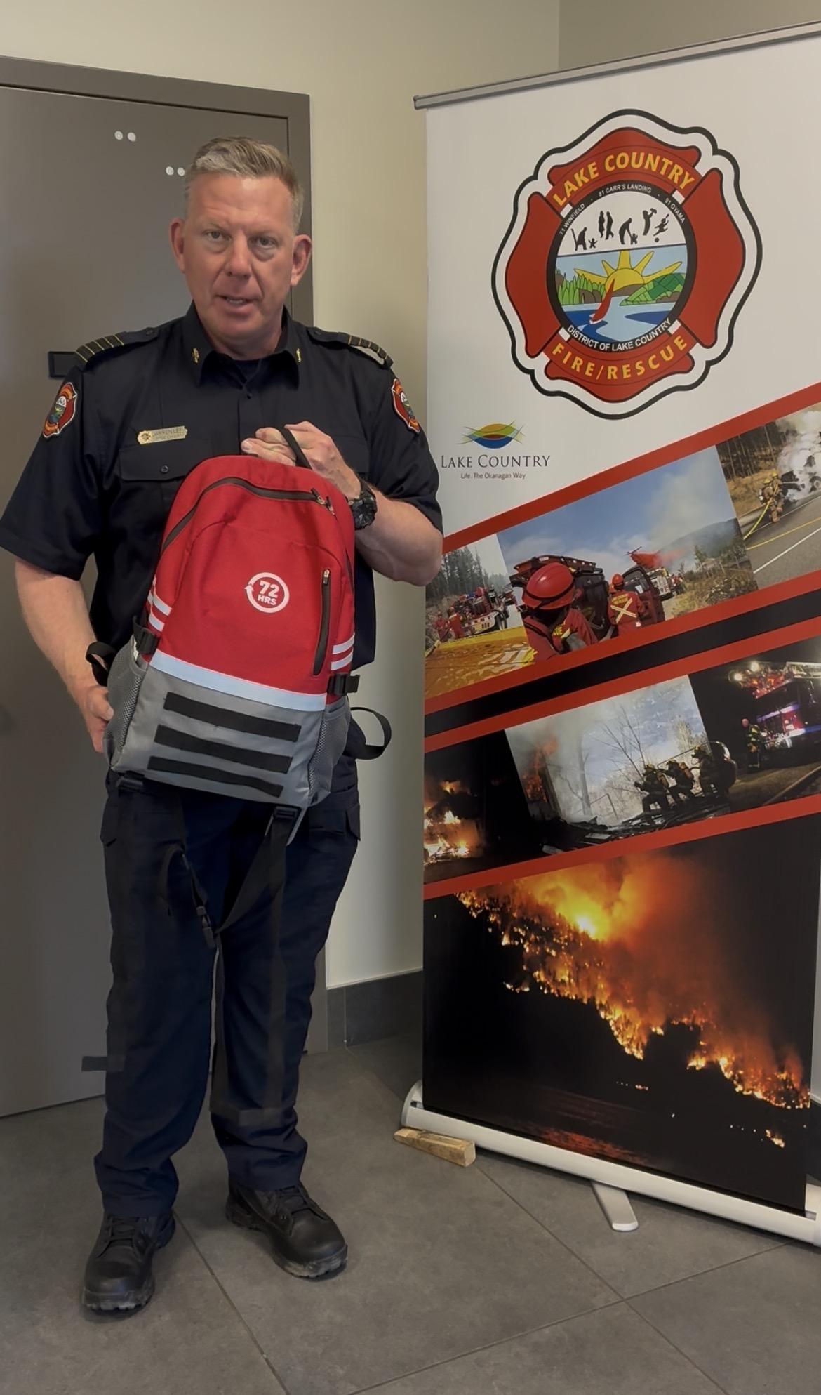 fire chief with grab and go kit