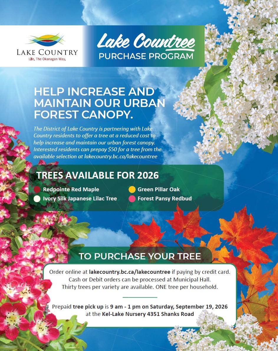 Lake Country tree program poster for 2026